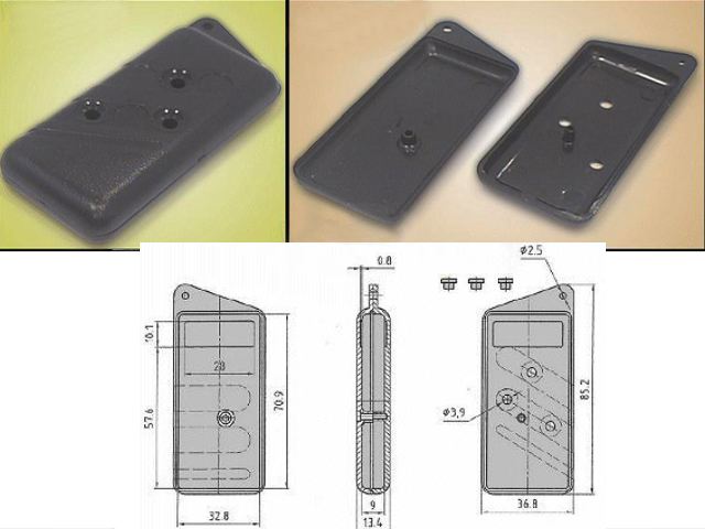 Boîtier plastique pour télécommande BOX-KM14-3