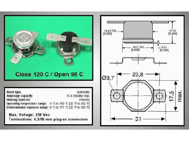 Thermostat 120°C BT-F-120