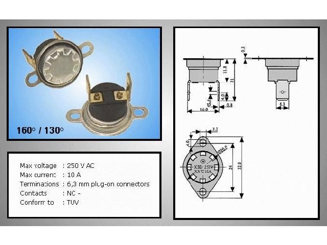 Thermostat 160°C BT-L-160V