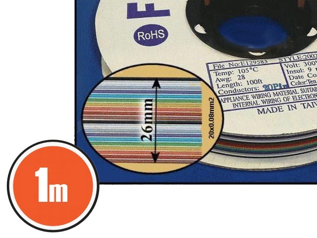 Câble plat en nappe 20 conducteurs CABLE-FLAT20C00