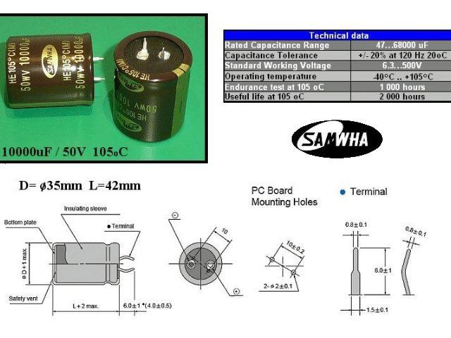 Condensateur chimique 10000uF 50V CEL10000UF50V-C