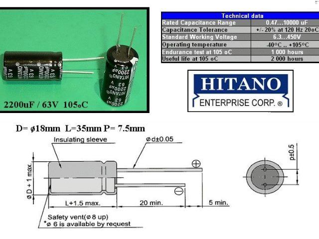 Condensateur chimique 2200uF 63V CEL2200UF63V-D