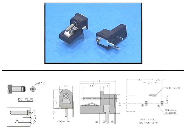 Embase alimentation DC femelle CONN-P010-1-3N