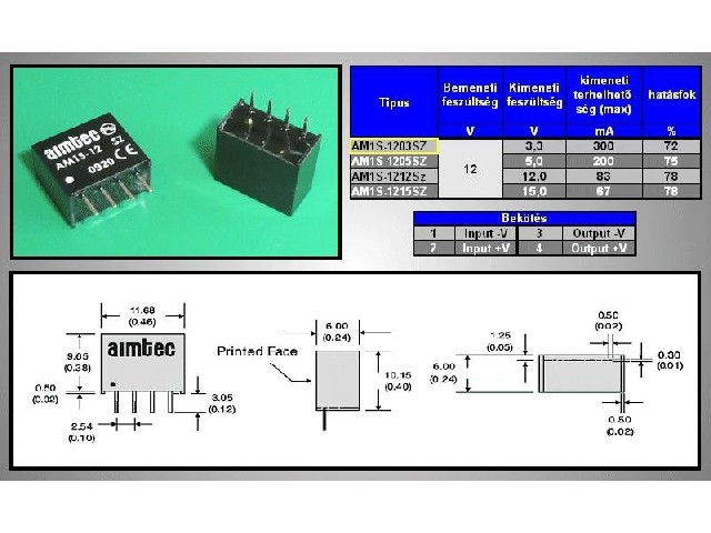 Module convertisseur DC-DC DC12-03S-1W