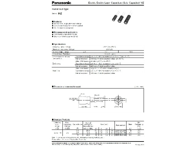 Supercondensateur 10F EEC-HZ0E106