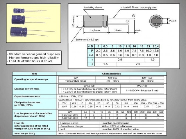 Condensateur 1uF 100V ELC1UF100P-S