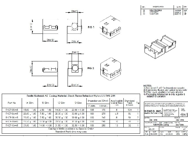 Filtre anti-parasitage à clipser FER-RKCF1305