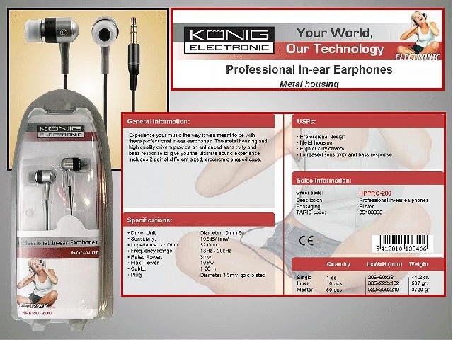 Oreillettes audio HEAD-PHONE-MP30