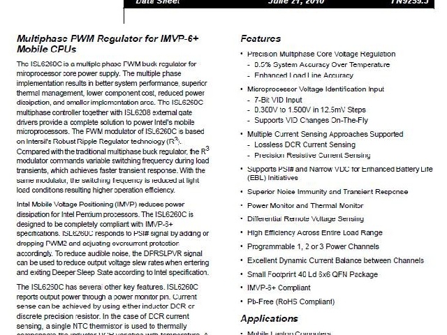 Circuit intégré ISL6260CCR