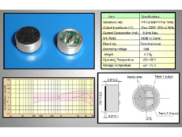 Microphone à électret MIC01-59P