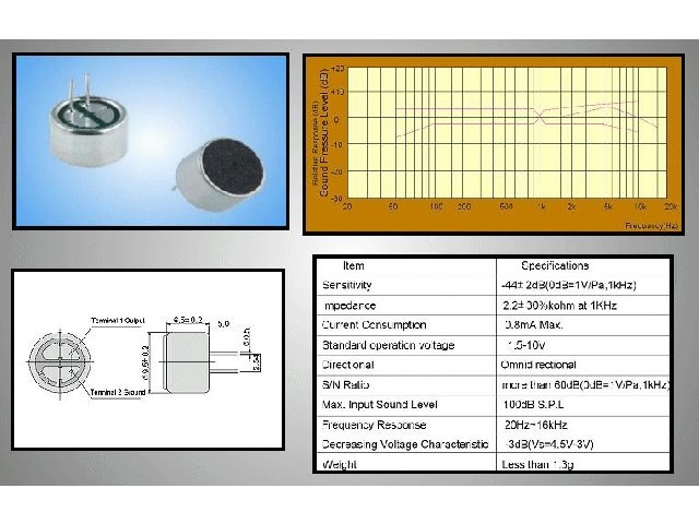 Microphone à électret MIC01-63P