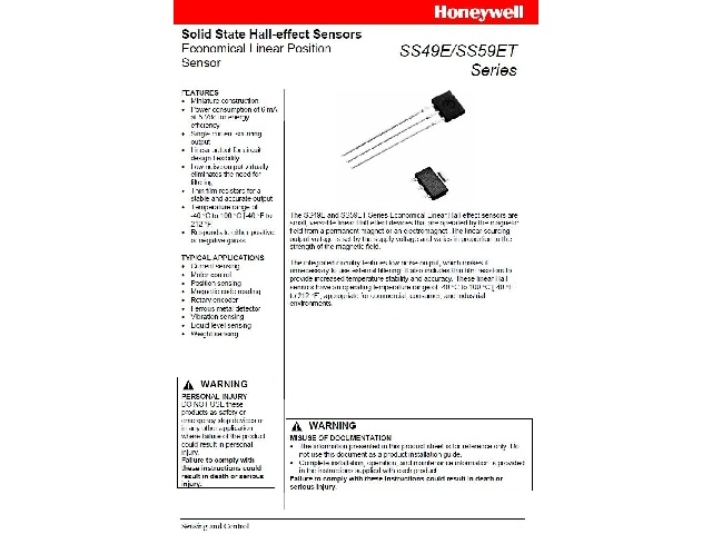 Capteur à effet Hall SS49E