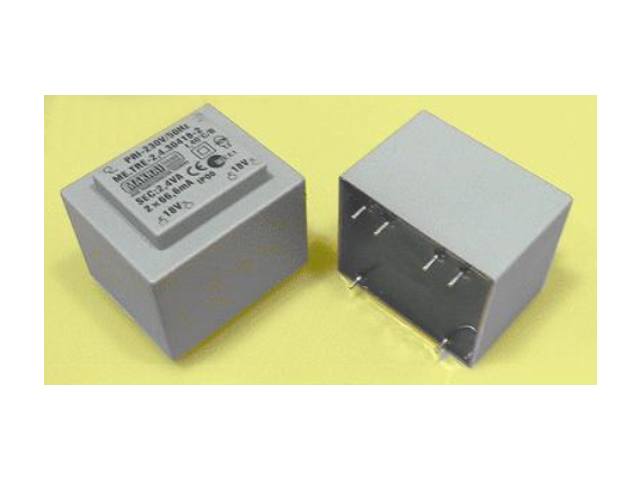 Transformateur 2x18V 2.4VA TRAFO18VX2-2-4