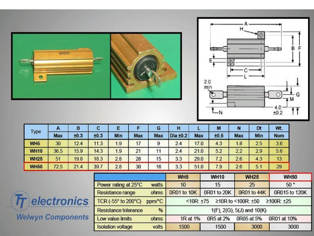 Résistance 3.9 kilo-Ohms WH25-3K9JI