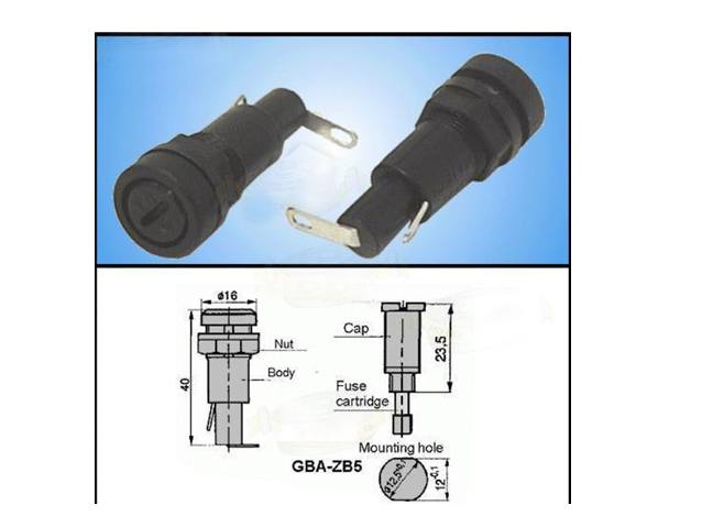 Support porte-fusible 5x20mm ZH6-Z12